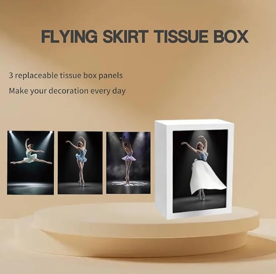 🔥Ballet Girl Tissue Box with Touch Light
