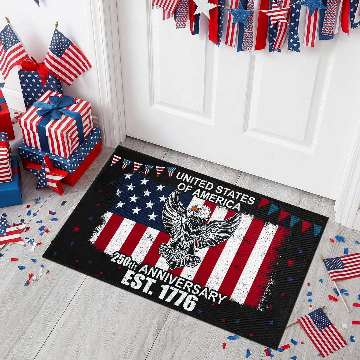 USA 250th Anniversary Patriotic Doormat ✨