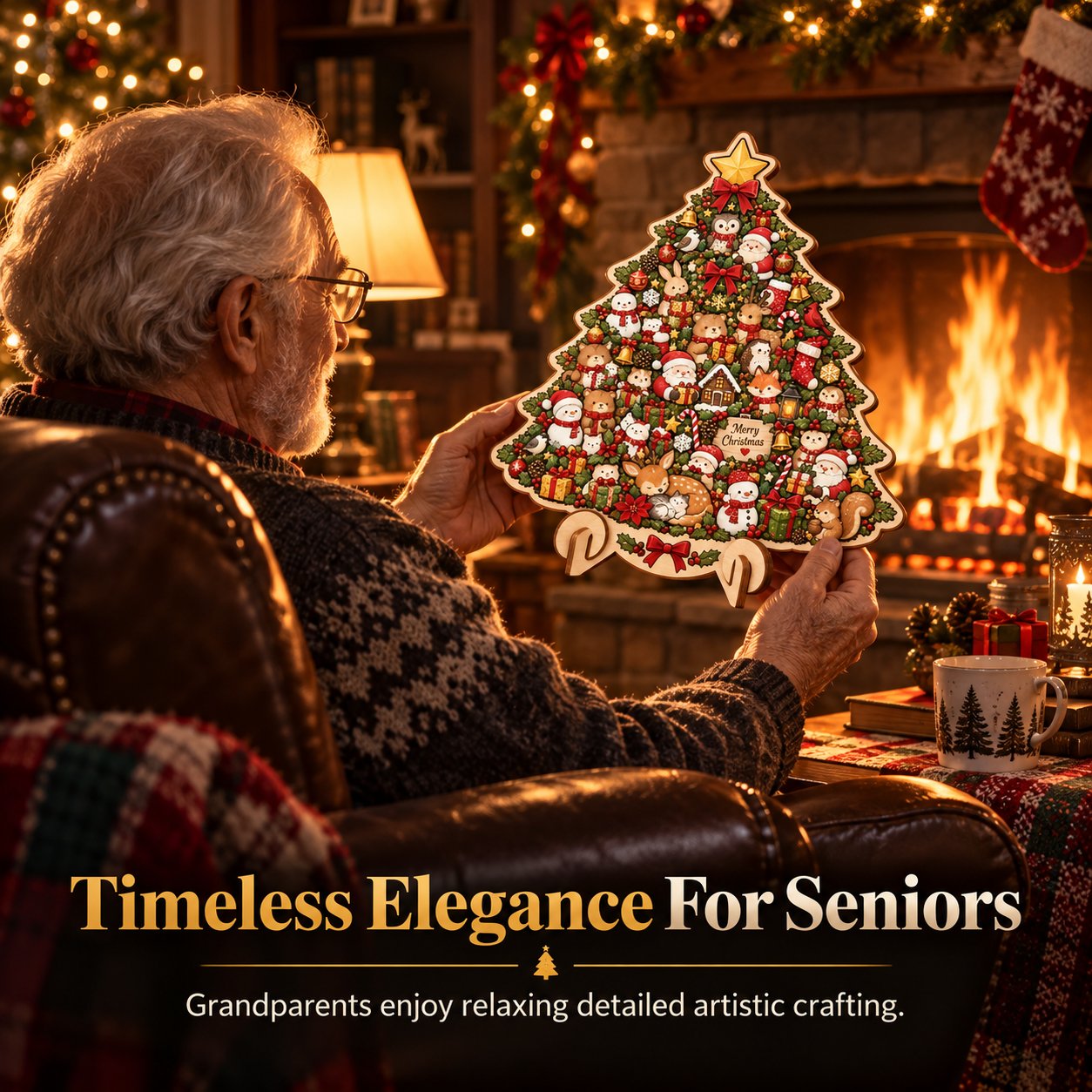 🔥 Best Seller | LAST DAY 50% OFF🎄Intricately crafted wooden Christmas puzzles as keepsakes – artistic, festive table decorations🧩