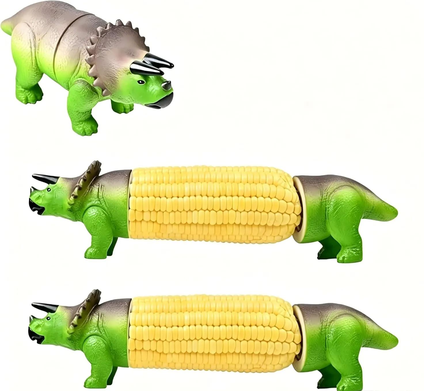 Dinosaur Corn Holders for Corn On The Cob - Funny Corn Cob Holder for Kids and Adults with Stainless Steel Prongs