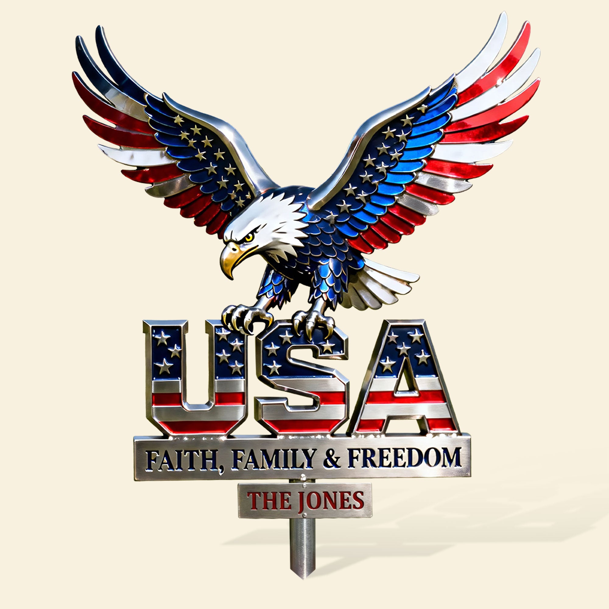 American Eagle Metal Sign - Personalized Gifts For Patriots