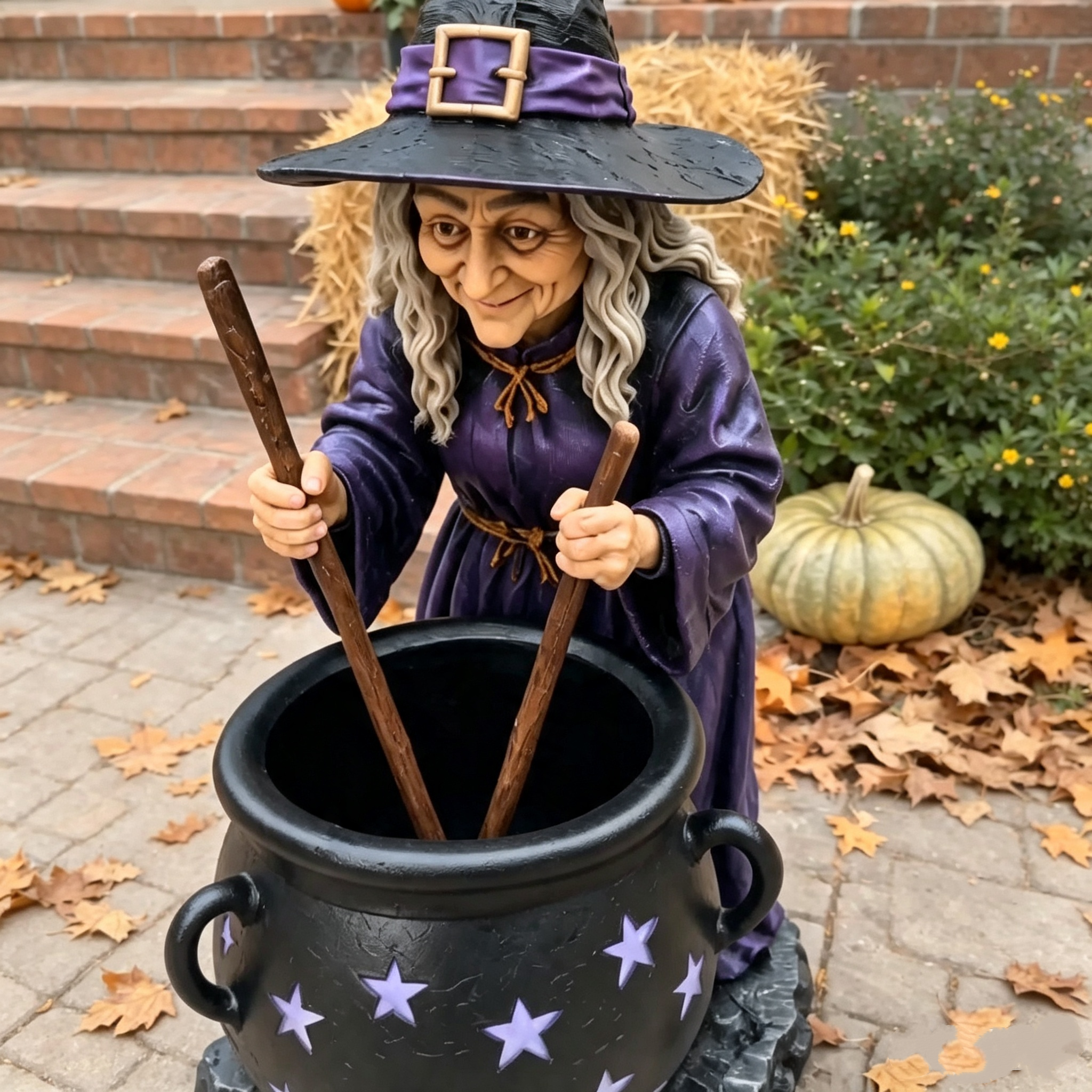🔥PRE-ORDER EARLY BIRD 50% OFF🧙‍♀️ Original Handmade Halloween Witch Glowing Cauldron Solar Light