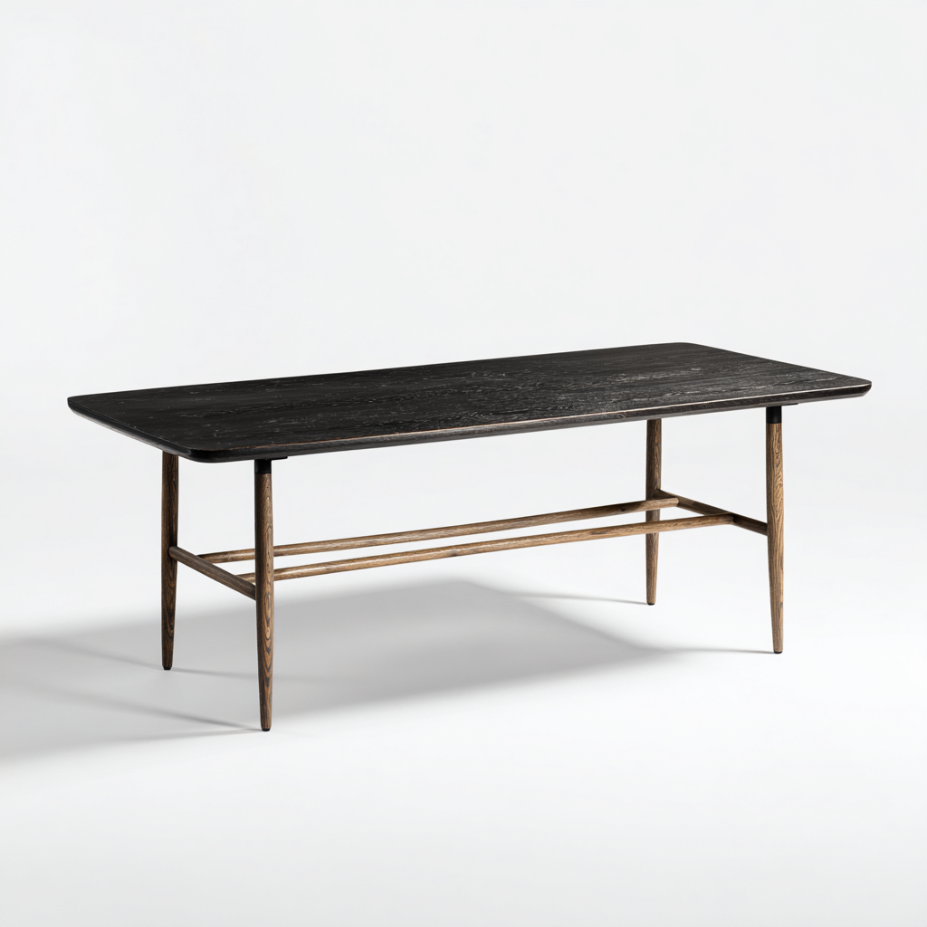 Gartentisch Holz 160x80x75 cm - Schwarz-Natur - Modern - Für Garten-Sofagetly