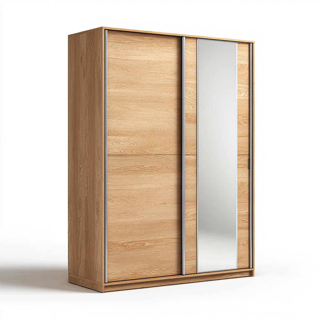 Kleiderschrank Holz 160x60x200 cm Eiche - Modernes Design-Sofagetly