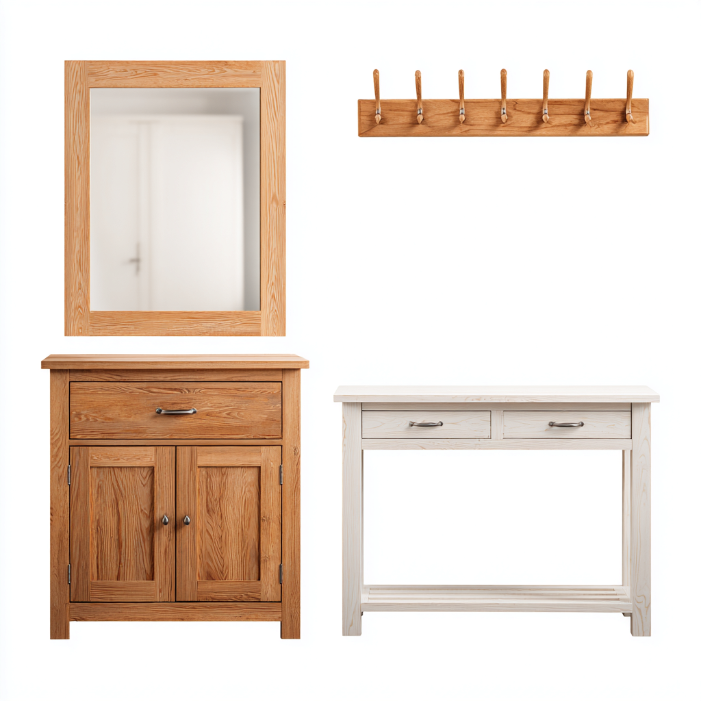 Garderobenständer - Massivholz - 60x8x12 cm - natur - modernes Design-Sofagetly