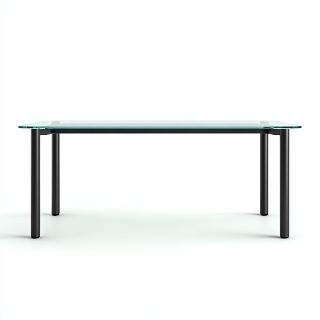 Gartentisch - Glasplatte und Metall - 150x80x75 cm - transparent-schwarz - modernes Design-Sofagetly