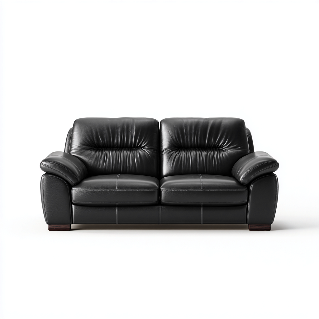 Gerades Sofa Kunstleder 185x95x90 cm - Schwarz - Für Wohnzimmer - Modernes Design-Sofagetly