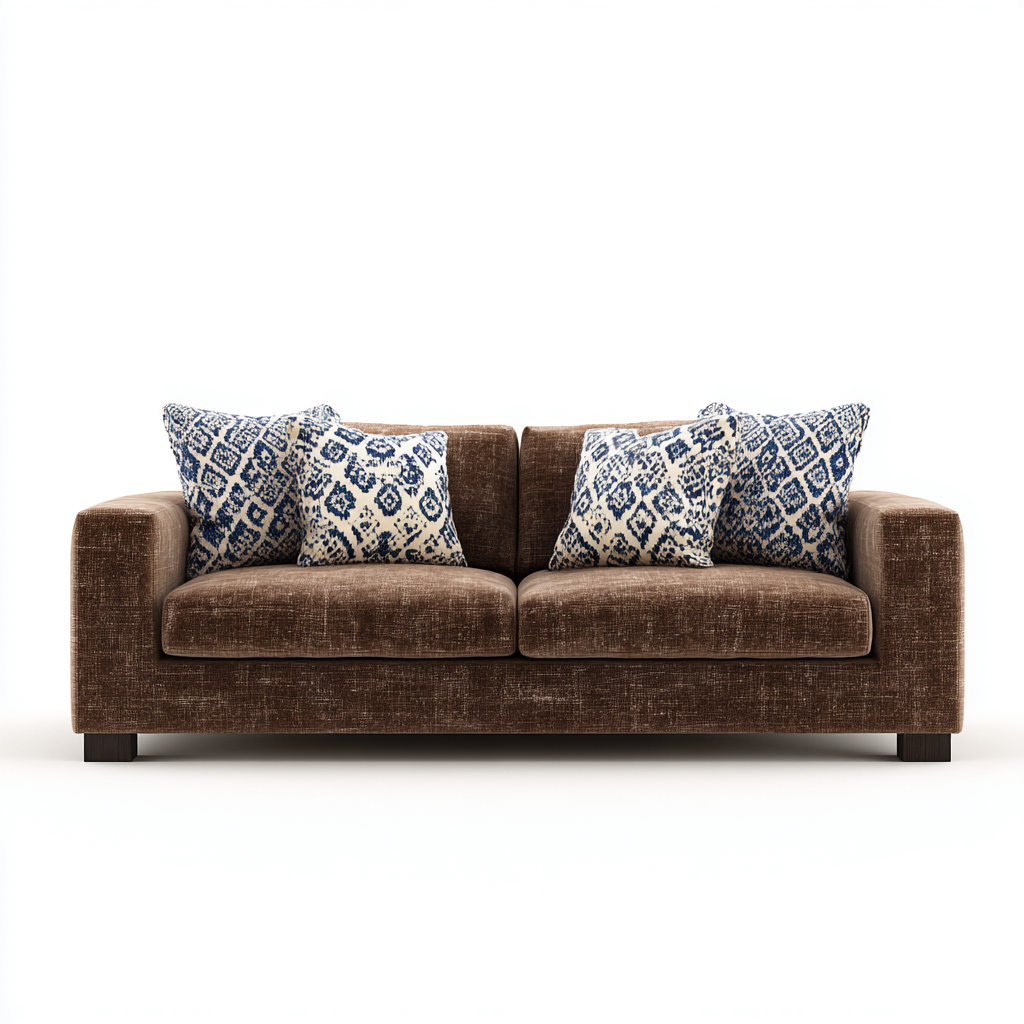 Gerades Sofa Stoff 200x95x85 cm - Braun - Für Wohnzimmer - Modernes Design-Sofagetly
