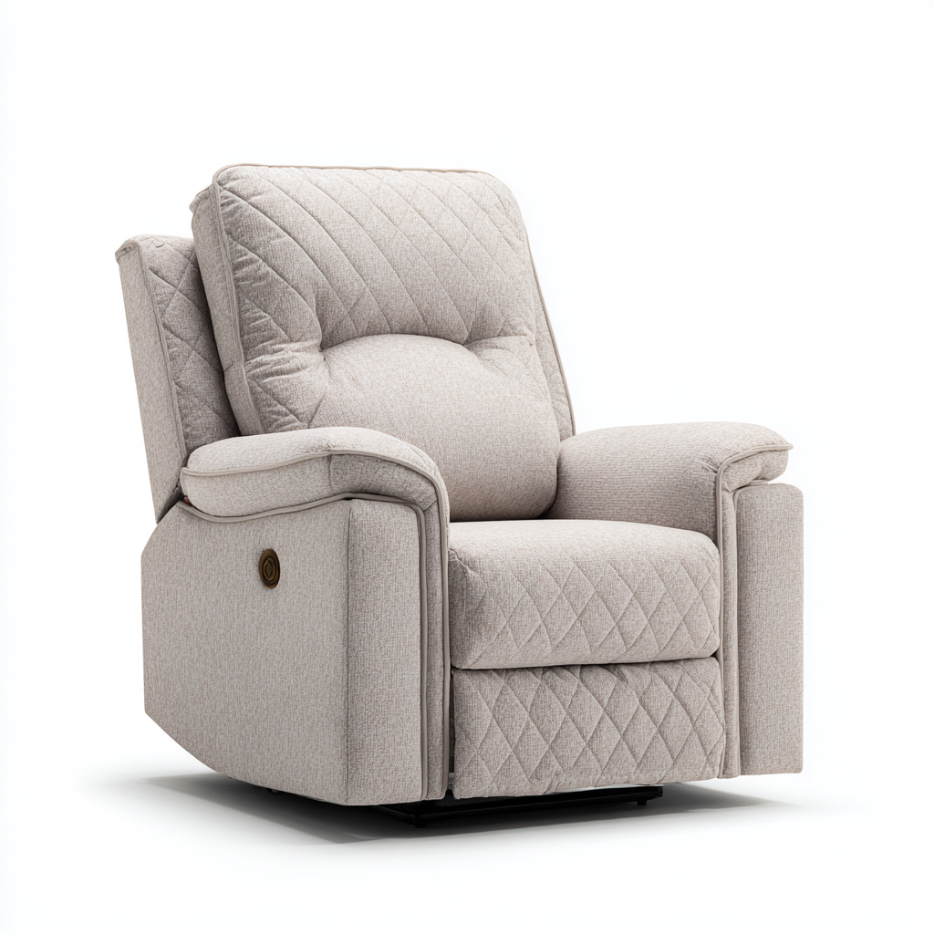 Liegesessel Stoffpolsterung-Metallgestell 90x95x103 cm - Hellbeige - Komfortables Relax-Design-Sofagetly