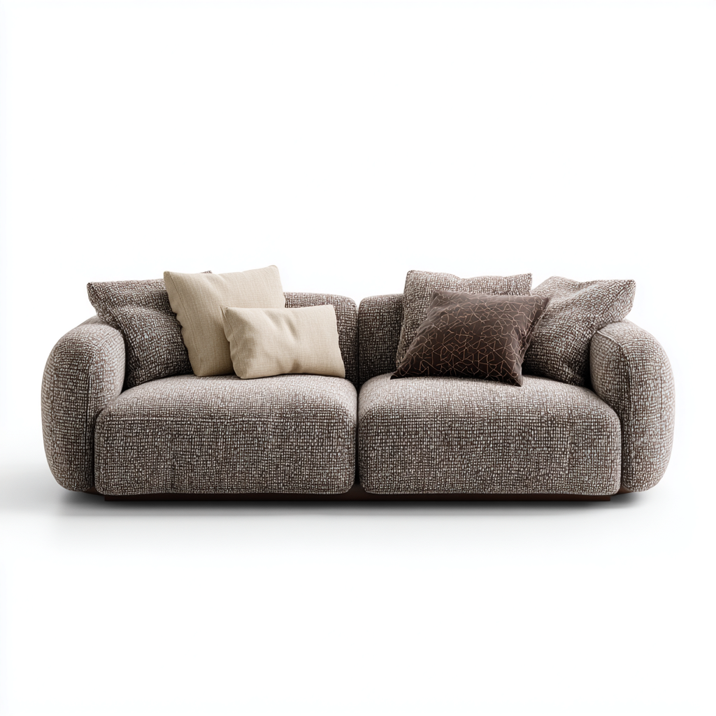 Gerades Sofa Stoff 190x105x82 cm - beige meliert - modernes Design-Sofagetly