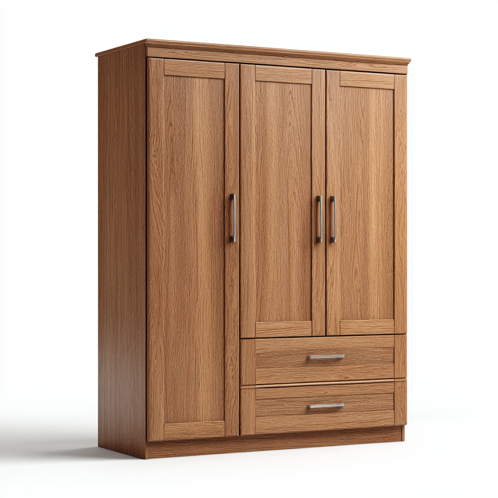 Kleiderschrank - Holzwerkstoff - 120x55x200 cm - Eiche - Klassisches Design - Für Schlafzimmer-Sofagetly
