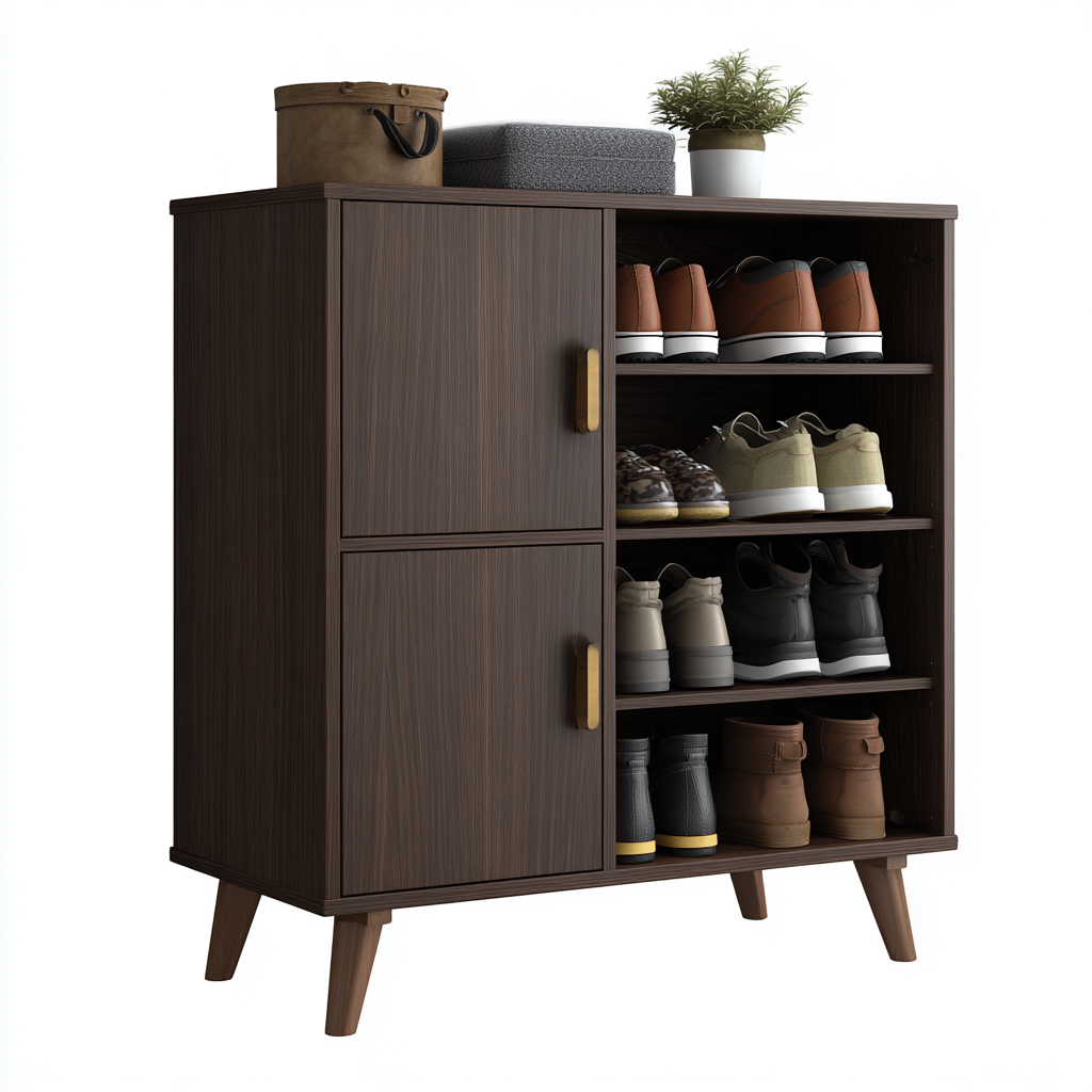 Schuhschrank Holz 70x30x100 cm - Braun - Modernes Design-Sofagetly