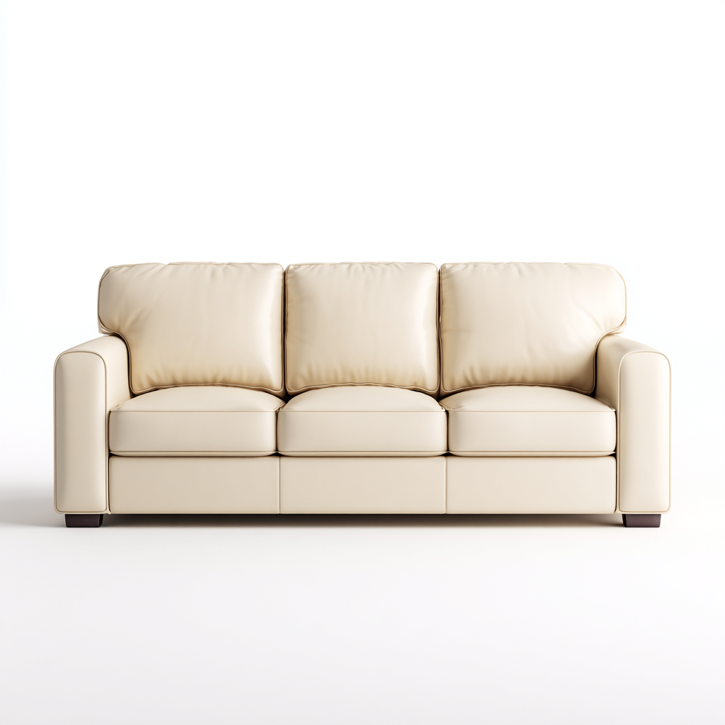 Gerades Sofa Kunstleder 215x95x90 cm - Beige - Für Wohnzimmer - Modernes Design-Sofagetly