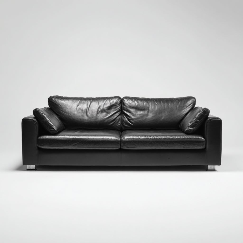 Gerades Sofa Leder 200x95x85 cm - schwarz - modernes Design-Sofagetly