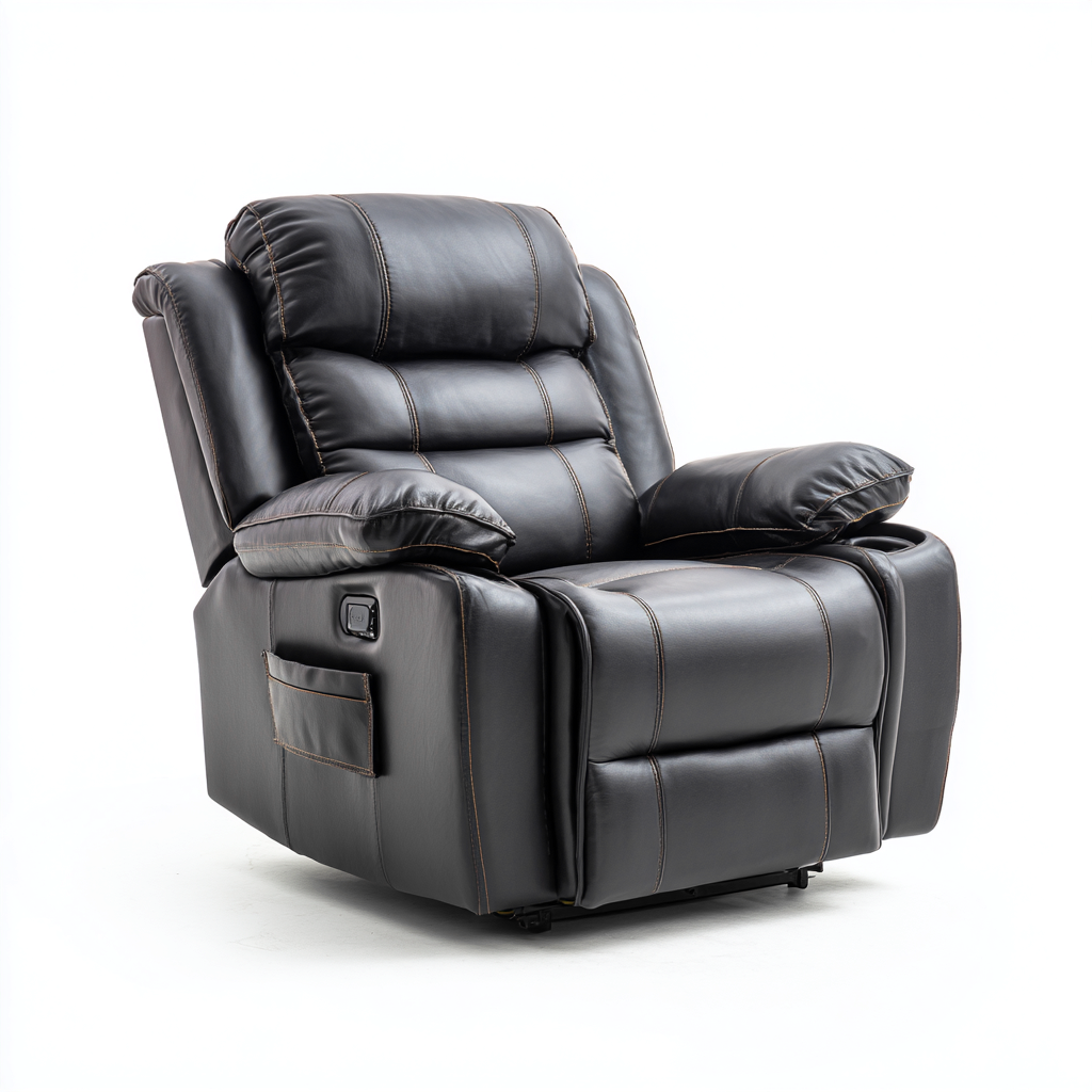 Liegesessel Kunstleder-Metallgestell 92x95x103 cm - Dunkelbraun - Komfortables Relax-Design-Sofagetly