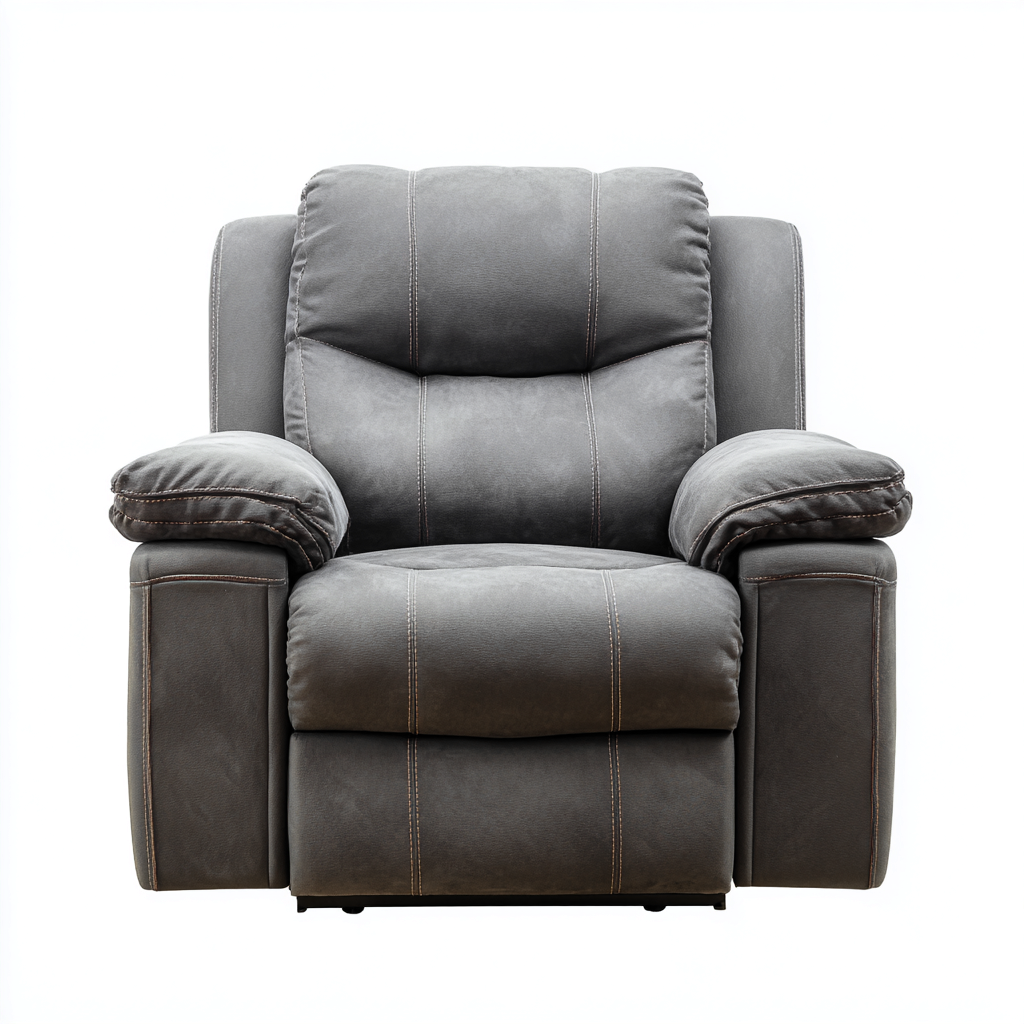 Liegesessel Stoff 95x90x105 cm - Dunkelgrau - Manuelle Relaxfunktion-Sofagetly