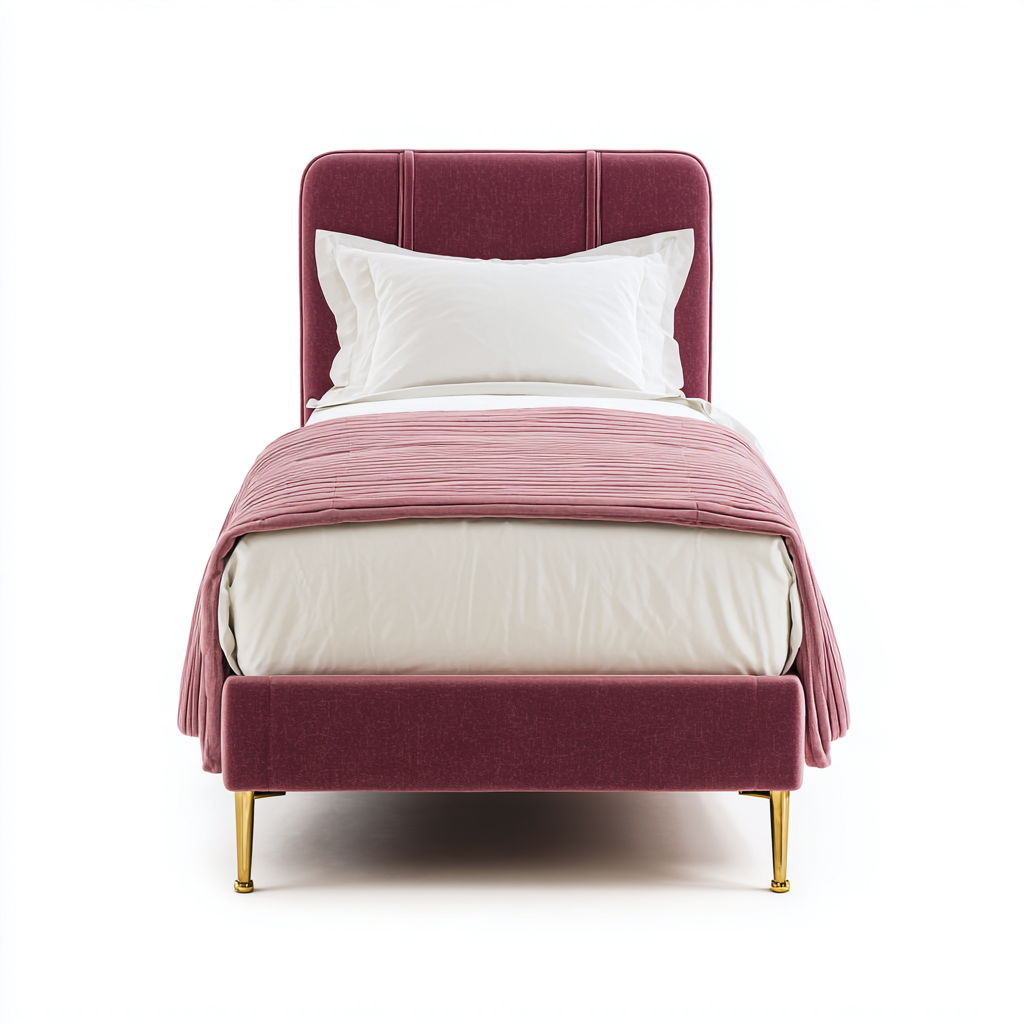 Kinderbett - Samt und Metall - 200x100x110 cm - Rosarot-Gold - Modernes Design-Sofagetly