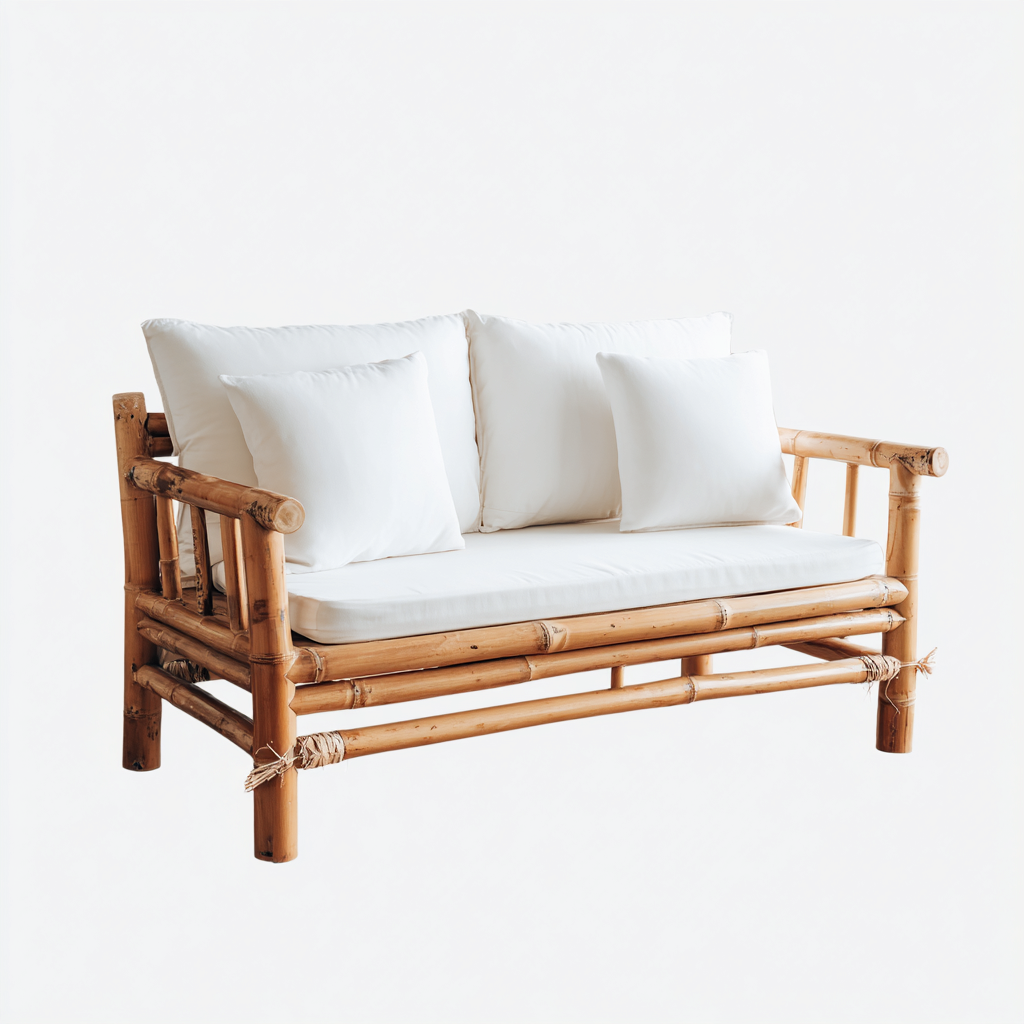 Gartensofa - Bambus 140x80x85 cm - natur - klassisches Design-Sofagetly