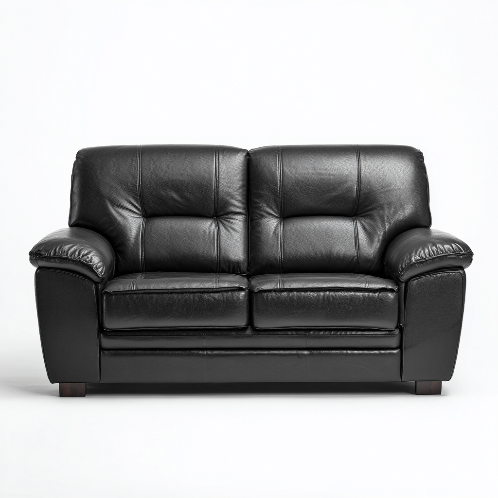 Gerades Sofa Kunstleder 190x95x90 cm - Schwarz - Für Wohnzimmer - Modernes Design-Sofagetly
