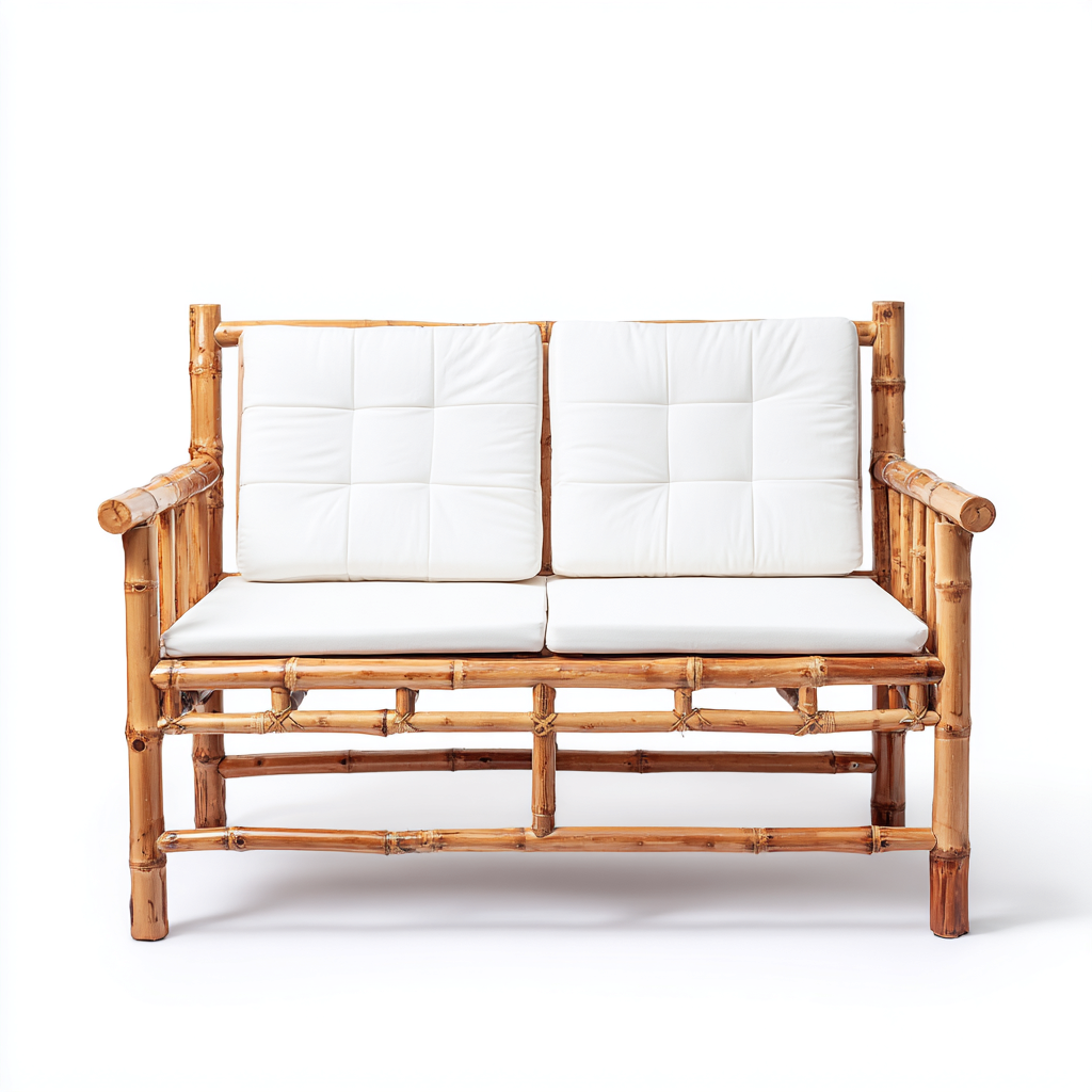 Gartensofa Bambus 120x70x85 cm - Natur - Boho - Für Garten-Sofagetly