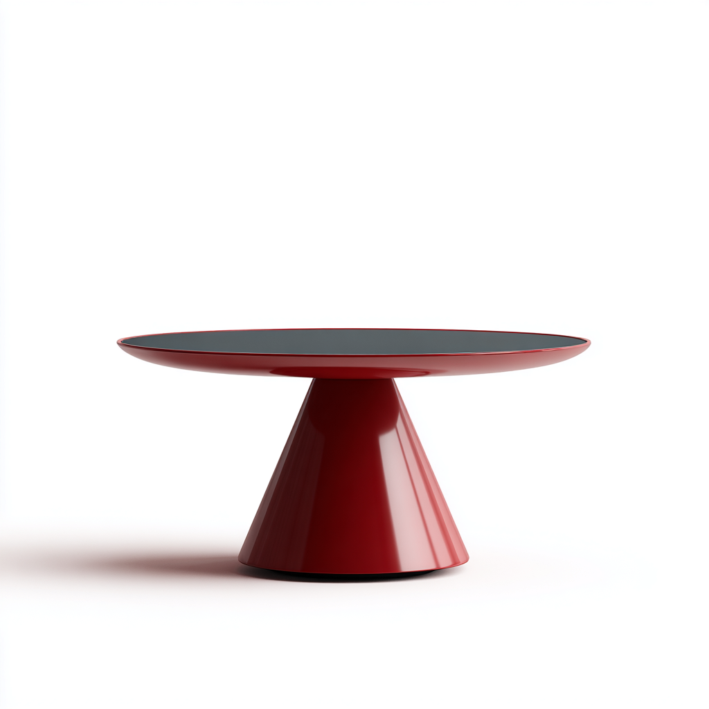 Gartentisch Metall 110x110x75 cm - Rot-Schwarz - Modernes Design-Sofagetly