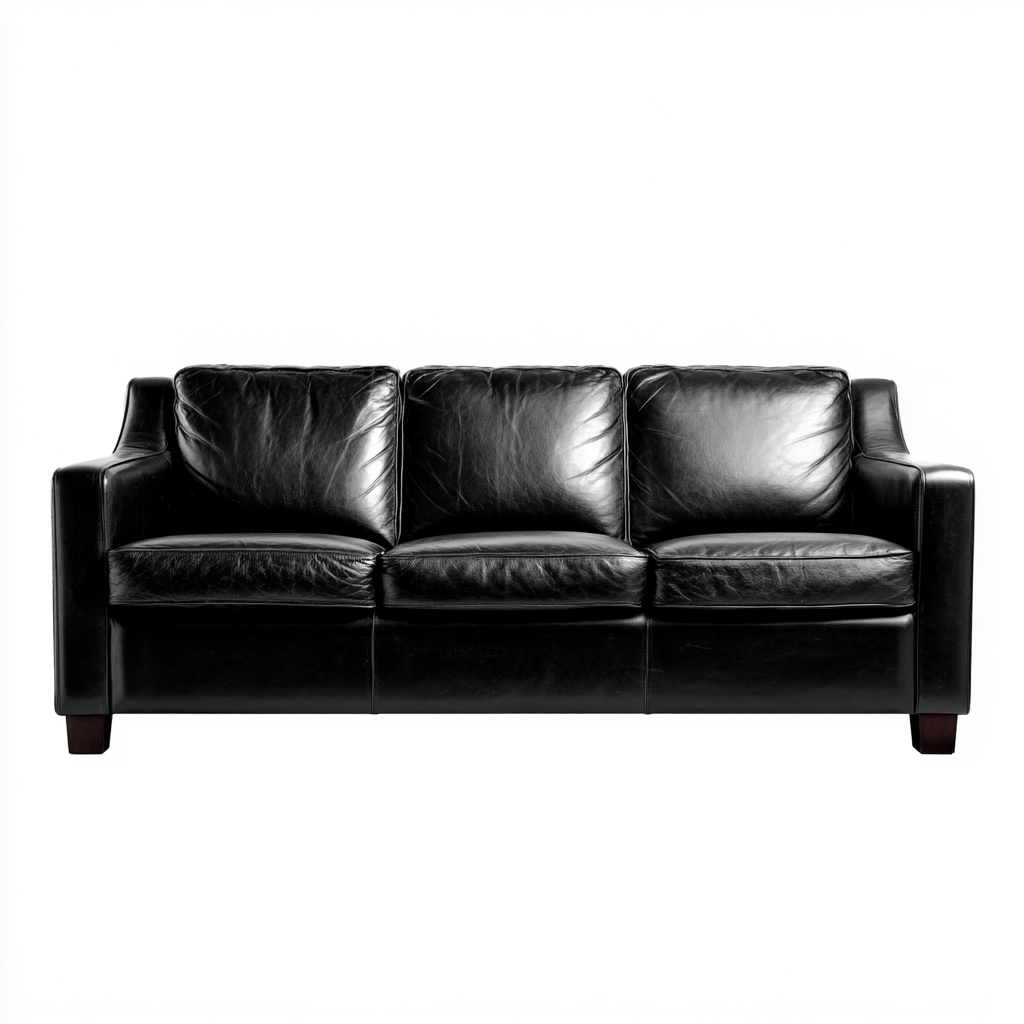 Gerades Sofa Leder 215x95x88 cm - schwarz - modernes Design-Sofagetly
