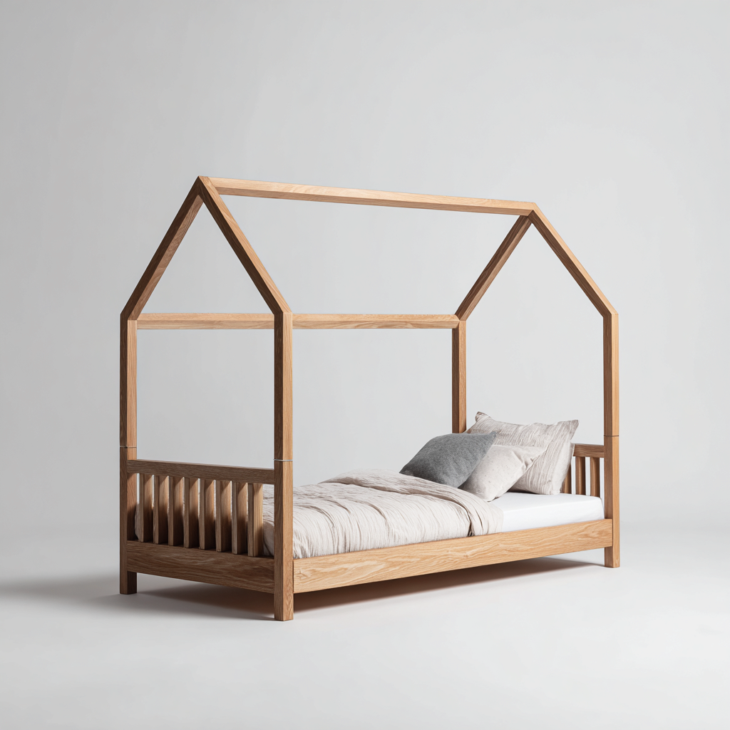 Kinderbett Massivholz 200x100x160 cm Natur - Hausform Design-Sofagetly