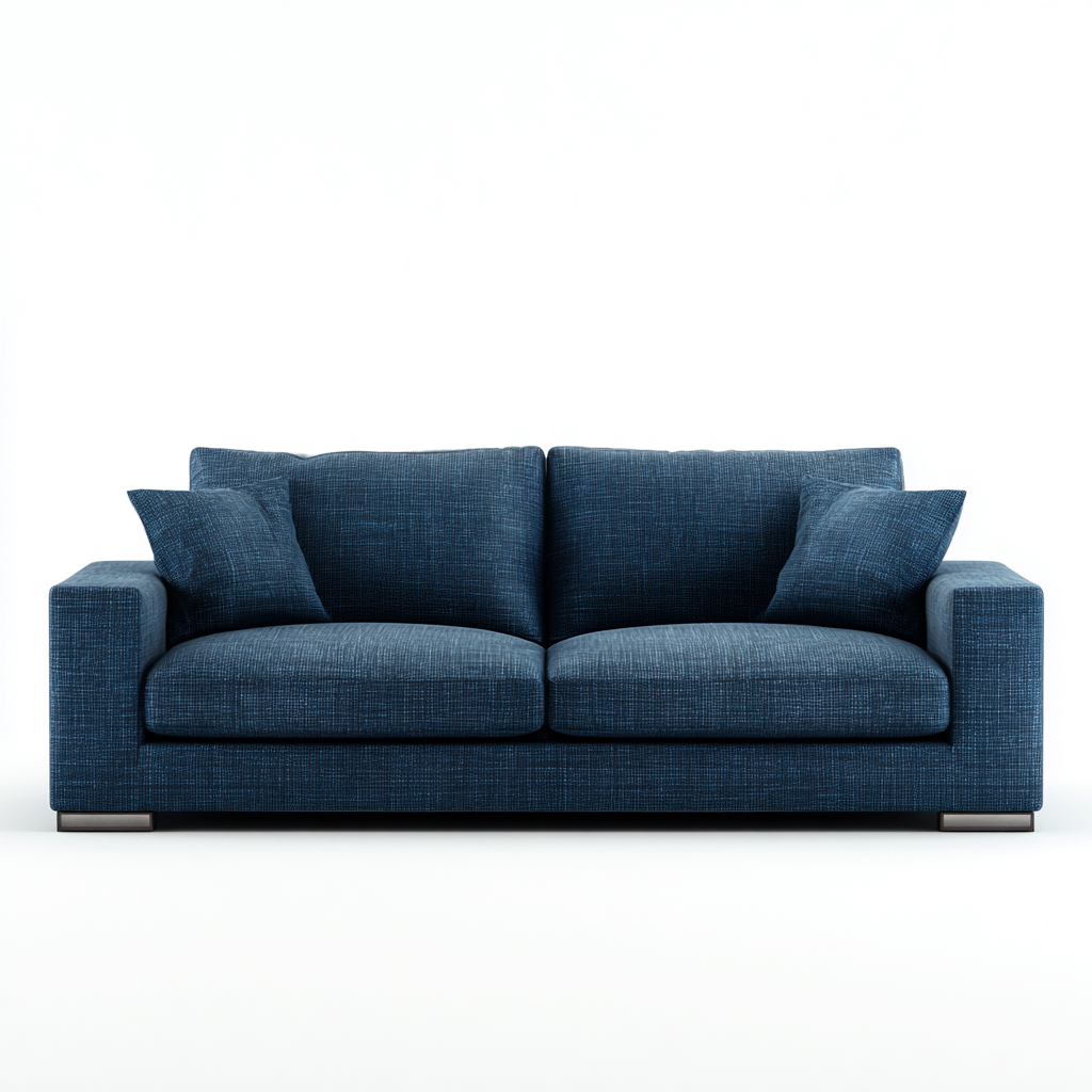 Gerades Sofa Stoff 200x90x85 cm - Dunkelblau - Modernes Design-Sofagetly