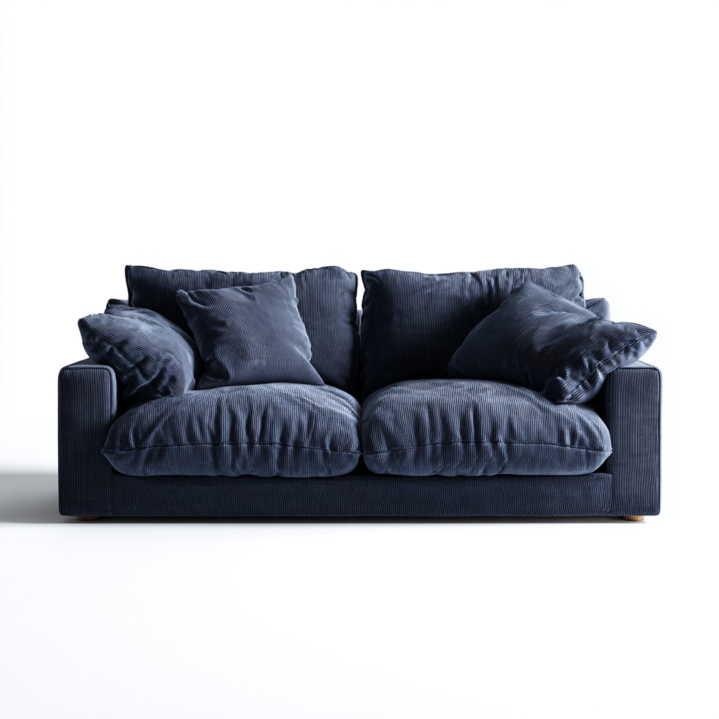 Gerades Sofa Stoff 195x100x90 cm - Dunkelblau - Für Wohnzimmer - Modernes Design-Sofagetly