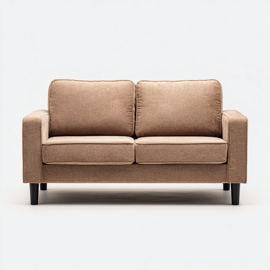 Gerades Sofa Stoff 160x85x85 cm - Hellbraun - Für Wohnzimmer - Modernes Design-Sofagetly