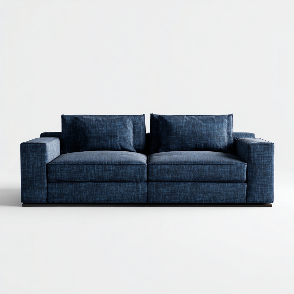 Gerades Sofa Stoff 210x100x82 cm - dunkelblau - modernes Design-Sofagetly