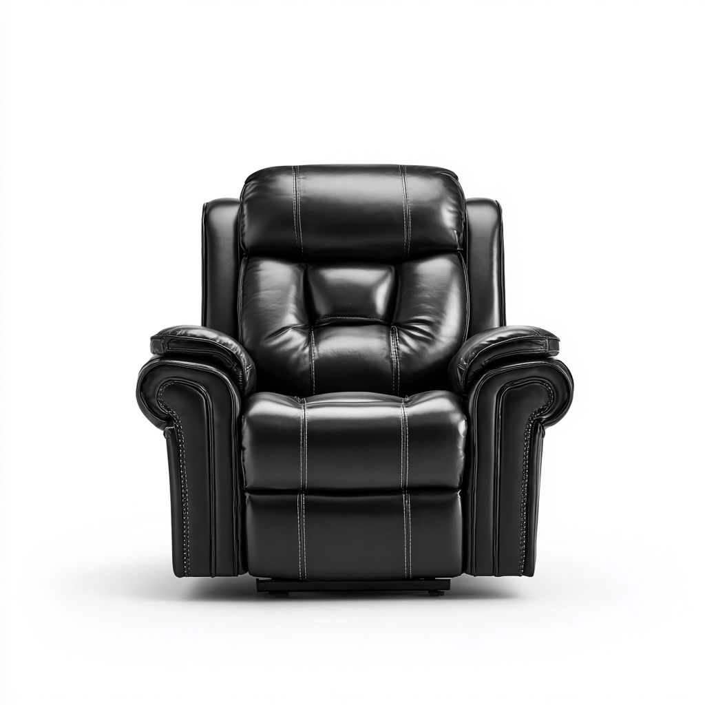 Liegesessel Kunstleder 95x90x105 cm - Schwarz - Manuelle Relaxfunktion-Sofagetly