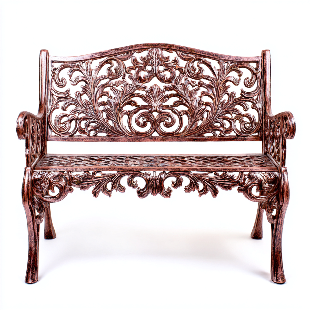 Gartenbank Metall 130x55x90 cm - Braun - Vintage - Für Garten-Sofagetly