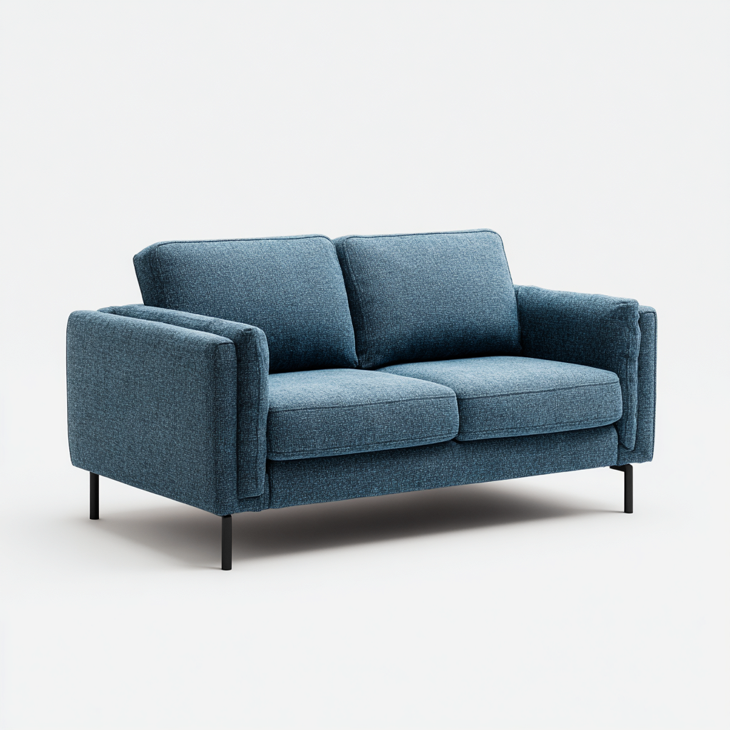 Gerades Sofa Stoff 155x85x85 cm - Blau - Für Wohnzimmer - Modernes Design-Sofagetly