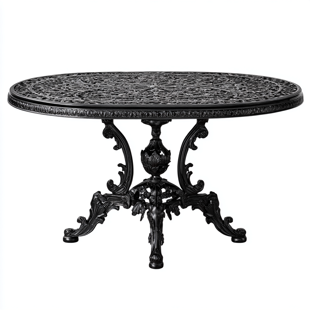 Gartentisch - Aluminiumguss - 150x90x75 cm - schwarz - klassisches Design-Sofagetly