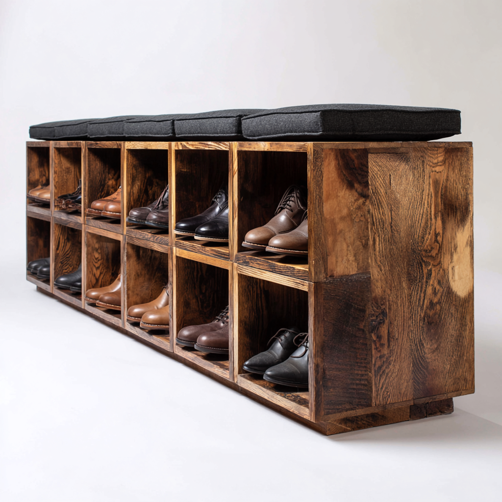 Schuhschrank Holz 150x35x45 cm - Braun - Modernes Design-Sofagetly