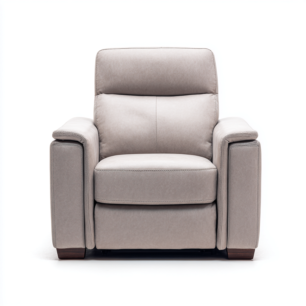 Liegesessel Kunstleder-Holzgestell 94x96x101 cm - Hellgrau - Modernes Relax-Design-Sofagetly