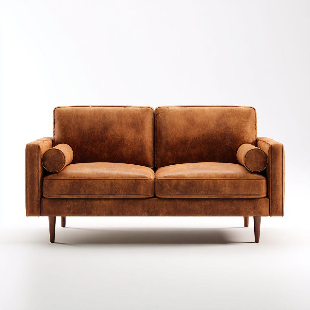 Gerades Sofa Kunstleder 165x88x87 cm - Braun - Modernes Design-Sofagetly