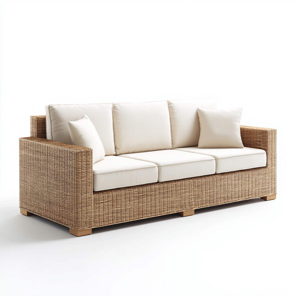 Gartensofa Rattan 190x80x80 cm - Natur - Modern - Für Garten-Sofagetly