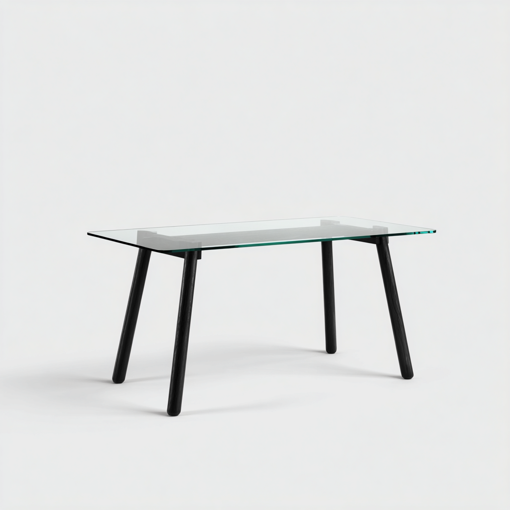 Gartentisch - Glas-Metall - 120x60x75 cm - Transparent-Schwarz - Modernes Design - Für Garten-Sofagetly