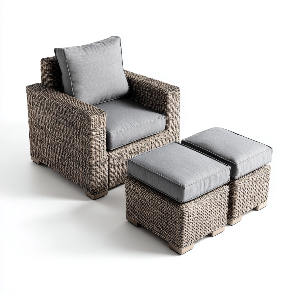 Gartensofa - Geflecht 90x85x75 cm - grau - modernes Design-Sofagetly