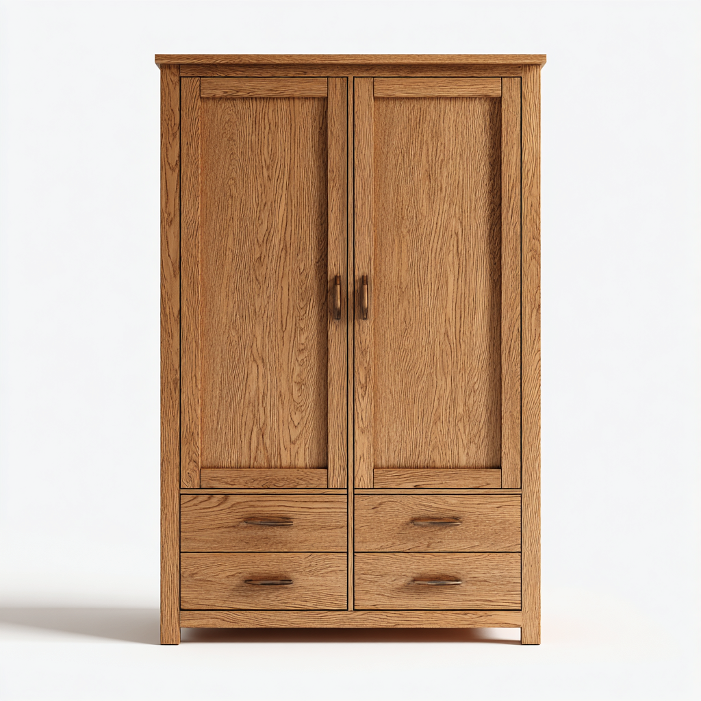 Kleiderschrank Holz 100x50x180 cm - Natur - Modernes Design-Sofagetly