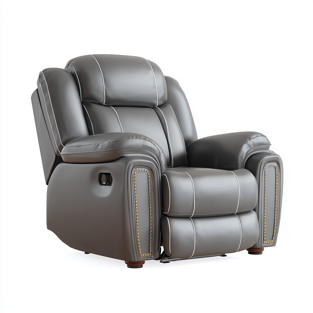 Liegesessel Kunstleder-Metallgestell 92x98x104 cm - Grau - Verstellbarer Komfort-Relaxstuhl-Sofagetly