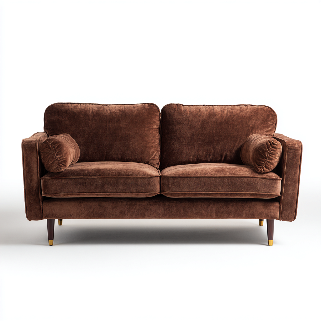 Gerades Sofa Stoff 162x92x86 cm - braun - modernes Design-Sofagetly