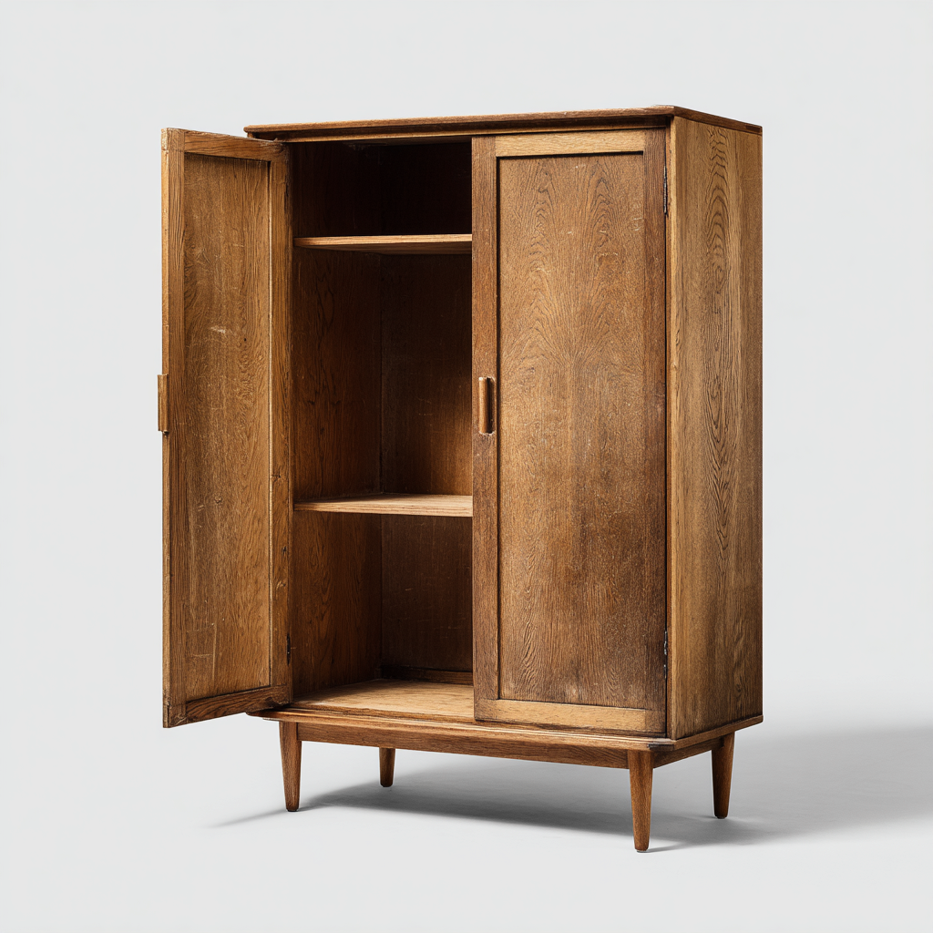 Kleiderschrank Massivholz 160x90x45 cm - Braun - vintage Design-Sofagetly