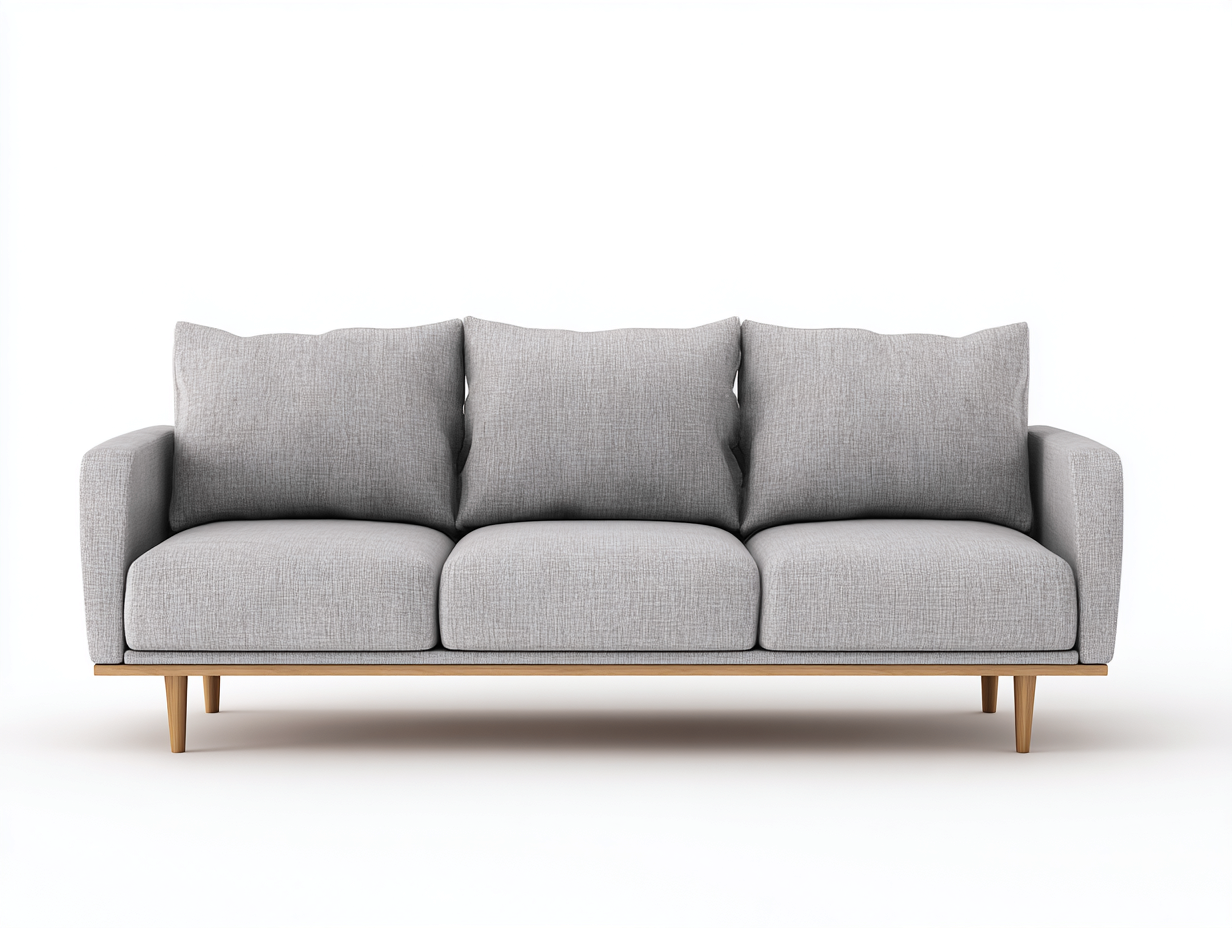 Canapé 3 places tissu 215x90x85 cm - gris clair - design contemporain pour salon-Homigoloft