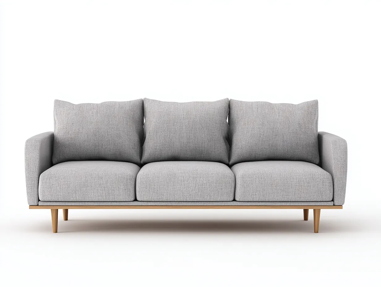 Canapé 3 places tissu 215x90x85 cm - gris clair - design contemporain pour salon-Homigoloft