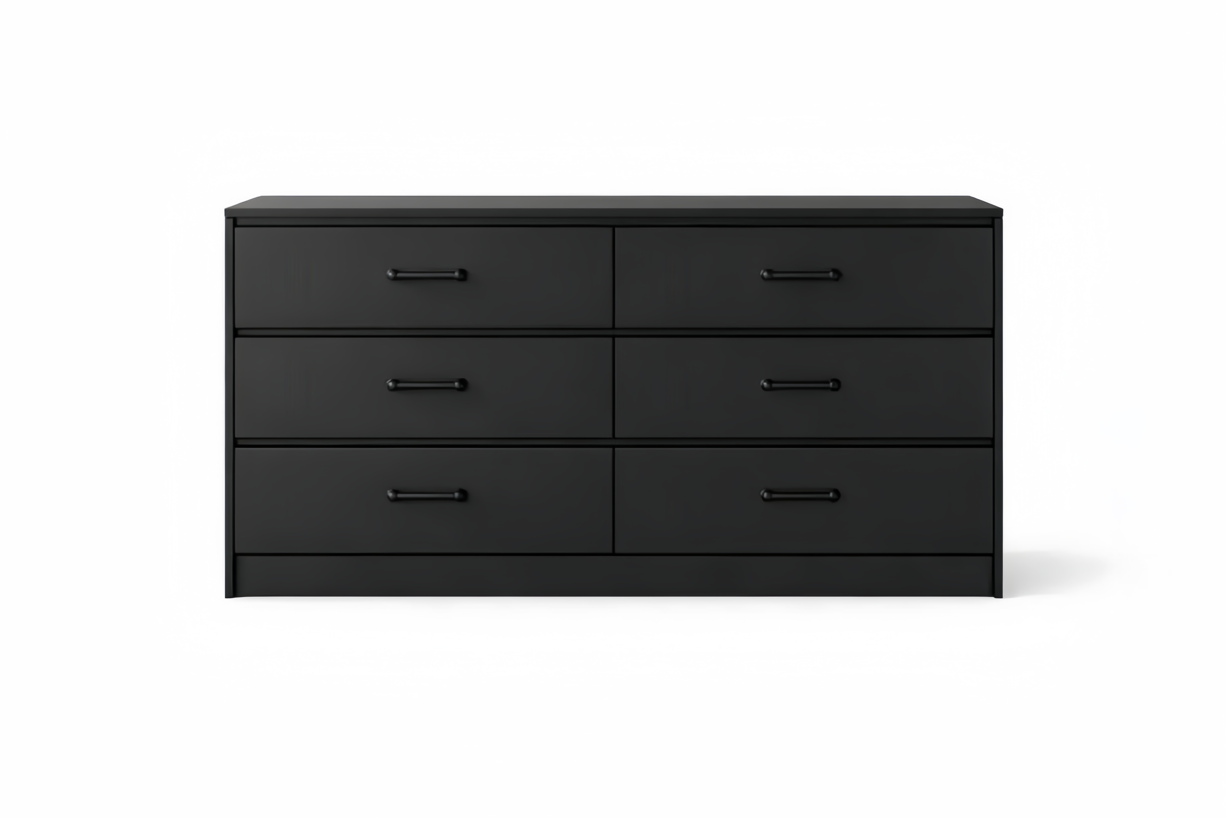 Cassettiera in Legno MDF con 6 Cassetti Nero