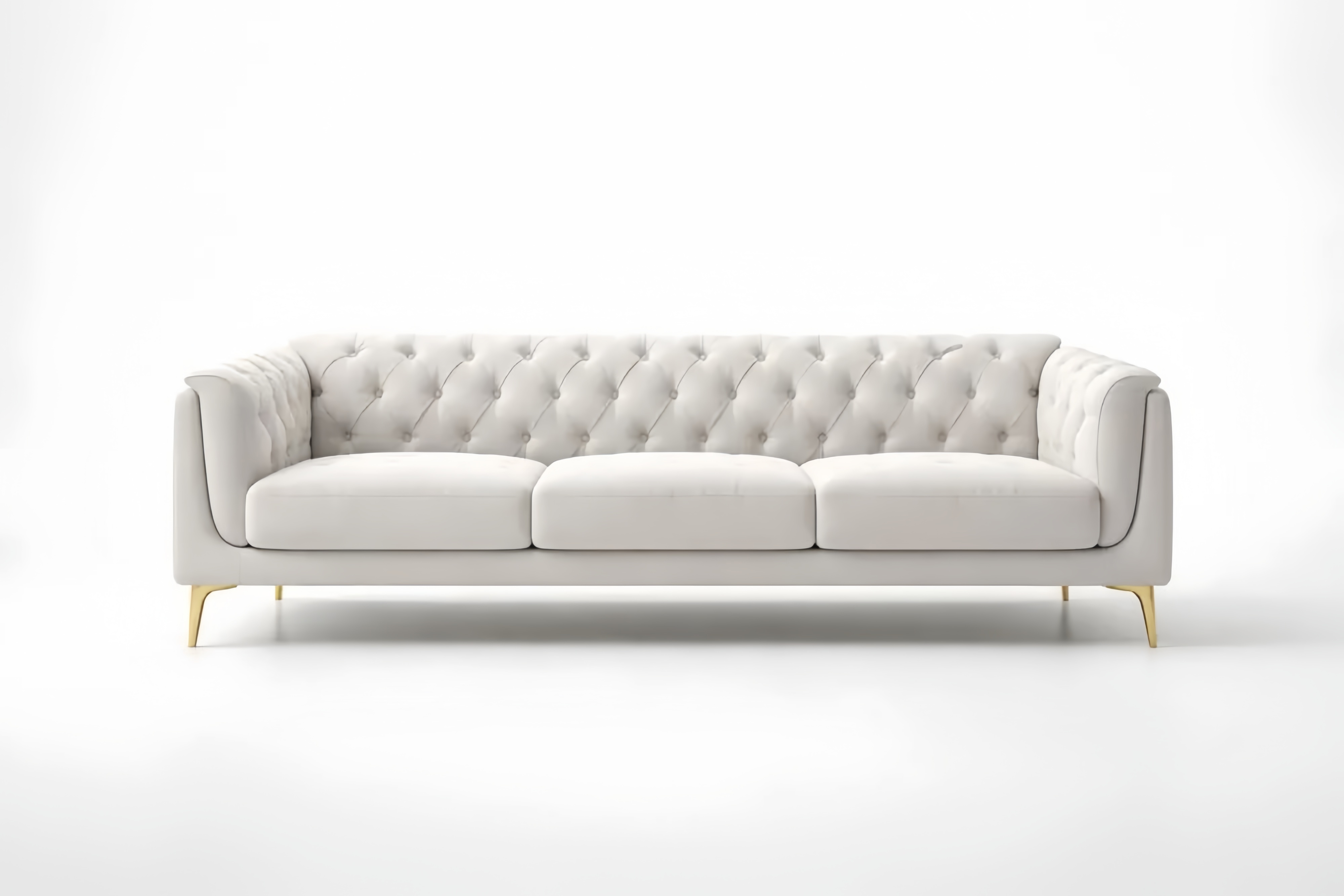 Divano 3 posti in tessuto con gambe in Alluminio