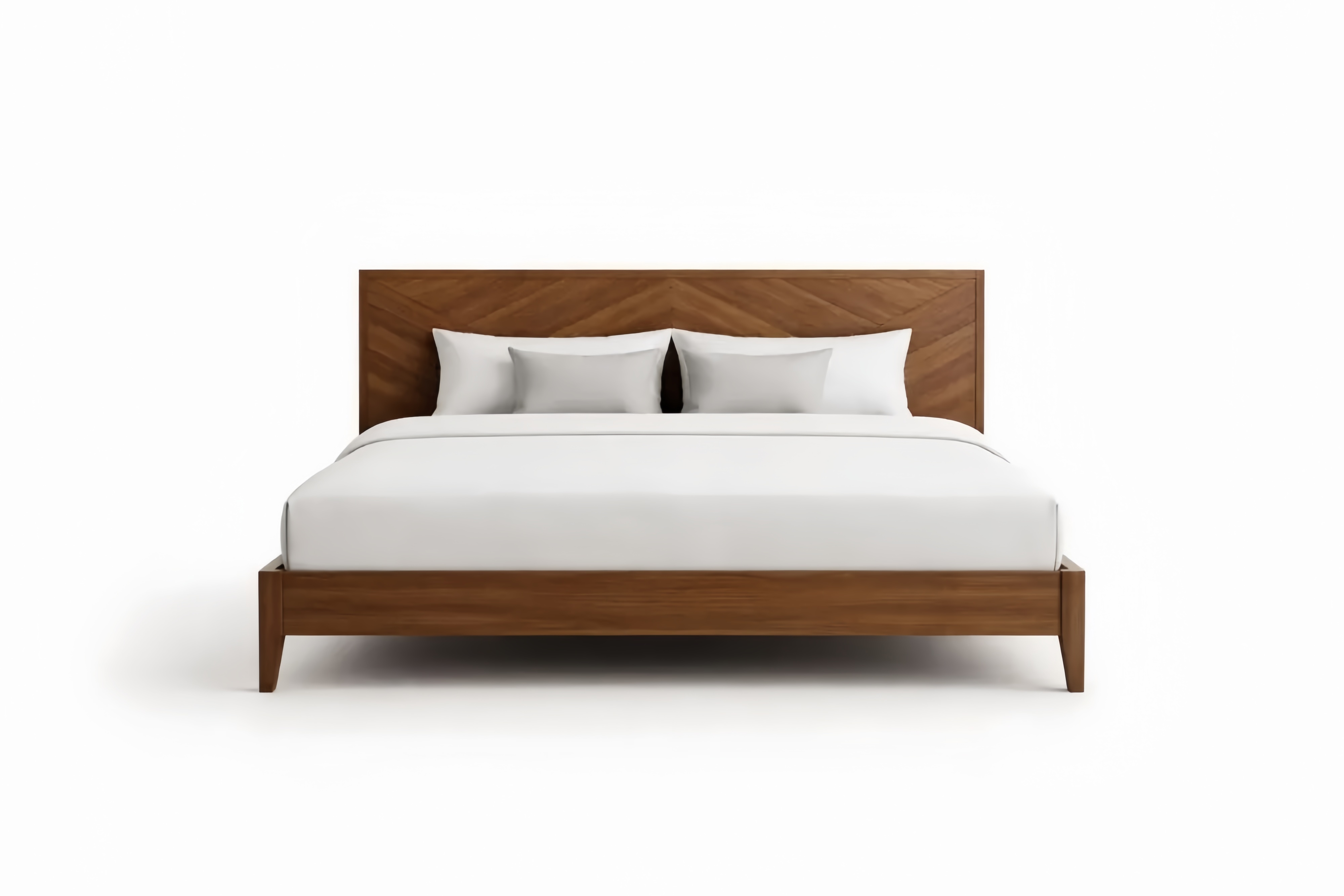 Letto matrimoniale in legno massello marrone 200x160x100 cm